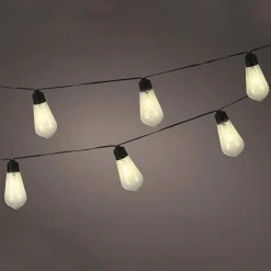 Guirlande lumineuse solaire 1,8 m 10 LED Guinguette Noir et blanc chaud