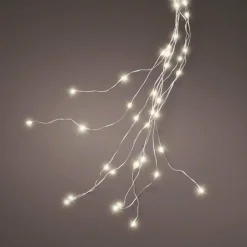 Guirlande rideau pour sapin H1,80 m 408 Micro LED câble argent Blanc chaud