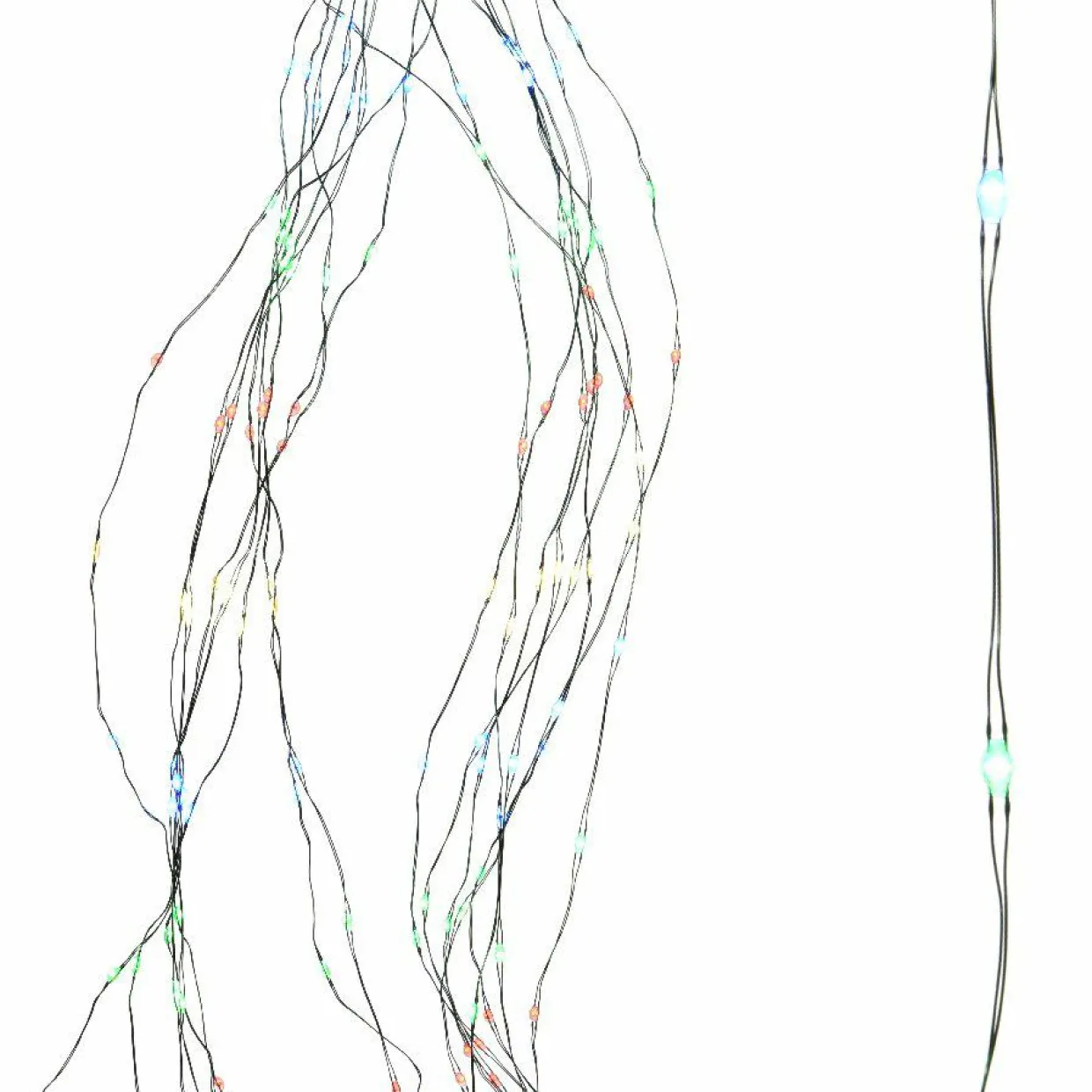 Guirlande rideau pour sapin H2,10 m 672 Micro LED câble vert Multicolore