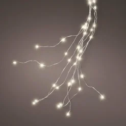 Guirlande rideau pour sapin H2,10 m 672 Micro LED câble argent Blanc chaud