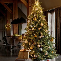 Guirlande rideau pour sapin H2,10 m 672 Micro LED câble argent Blanc chaud