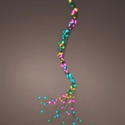 Guirlande rideau pour sapin H2,40m 832 Micro LED câble vert Multicolore pastel