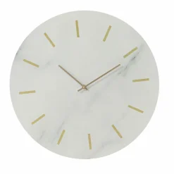 Horloge murale en bois (D51 cm) Marbre Blanc