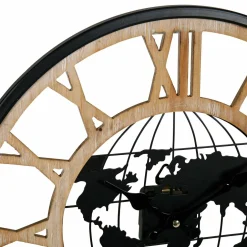 Horloge murale en bois (D40 cm) Monde Noir