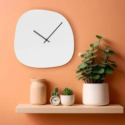 Horloge murale en bois (D45 cm) Bélem Blanc