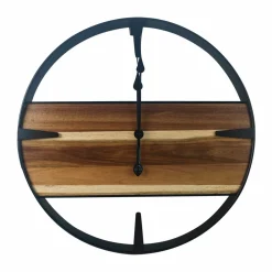 Horloge murale en bois et métal (D57 cm) Nya Noir