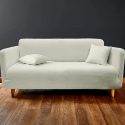 Housse de canapé effet bouclette (225 x 245 cm) Laina Ecru