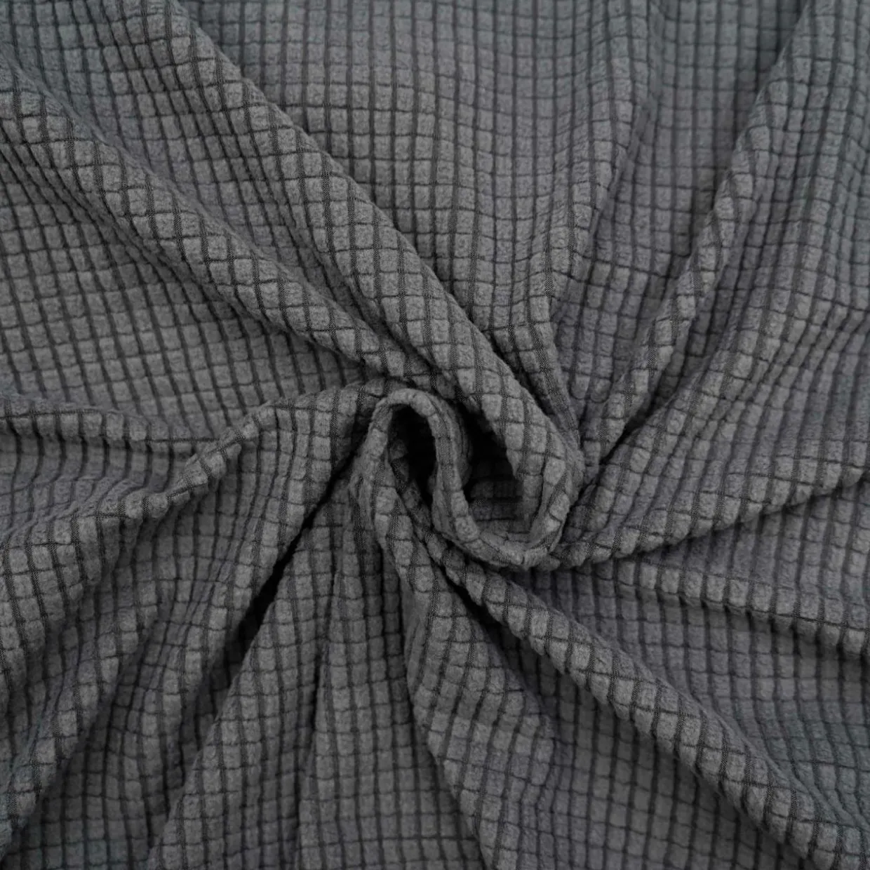 Housse de canapé extensible effet gaufré (225 x 245 cm) Sacha Gris anthracite