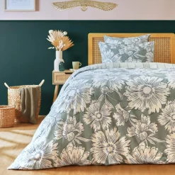 Housse de couette coton (140 x 200 cm) Lara Vert