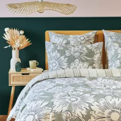 Housse de couette coton (140 x 200 cm) Lara Vert