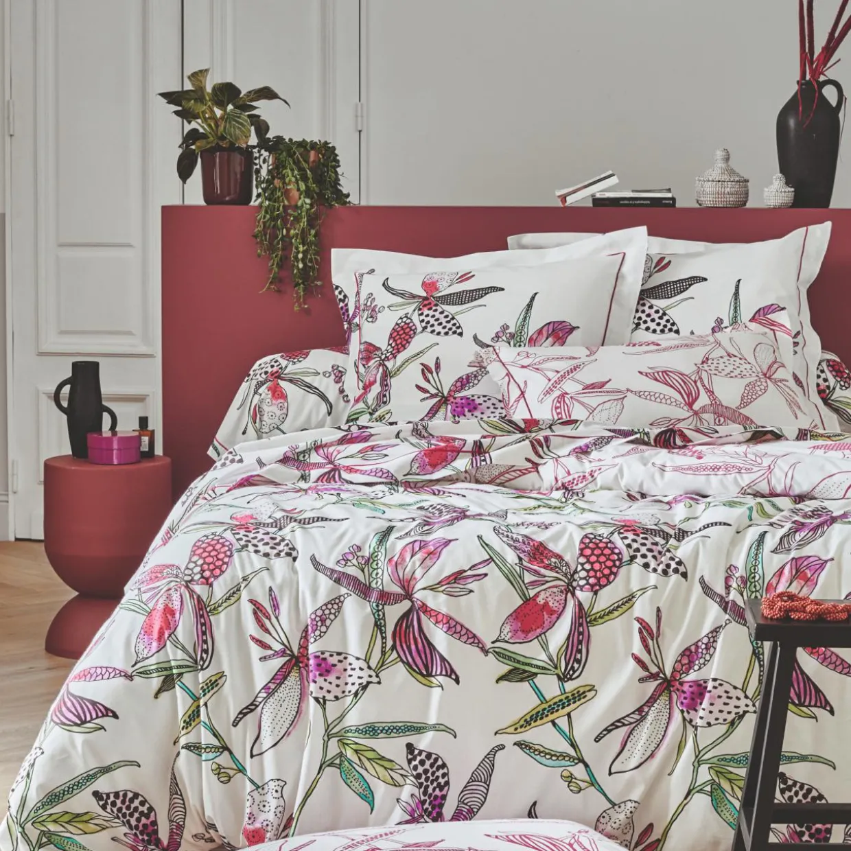 Housse de couette coton (200 x 200 cm) Pénélope Rose