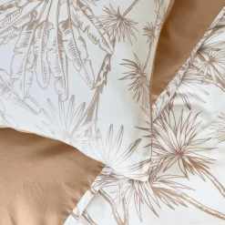 Housse de couette coton (260 x 240 cm) Lara Marron