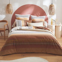 Housse de couette coton (240 x 220 cm) Niagara Marron châtaigne
