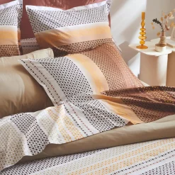 Housse de couette coton (240 x 220 cm) Niagara Marron châtaigne