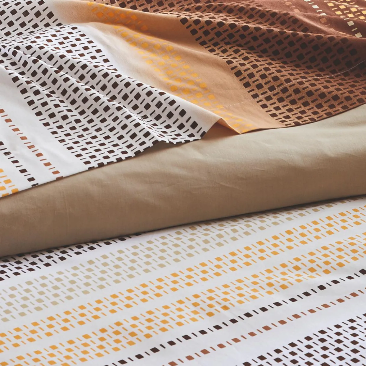 Housse de couette coton (280 x 240 cm) Niagara Marron châtaigne