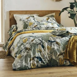 Housse de couette coton lavé (240 x 220 cm) Toco Verte