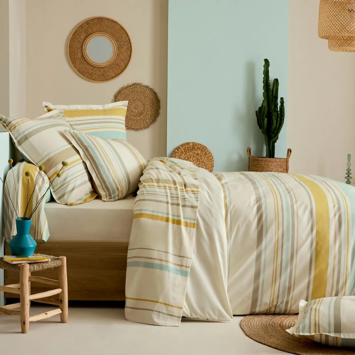 Housse de couette coton lavé (240 x 220 cm) Hugo Jaune moutarde