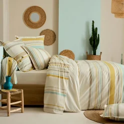 Housse de couette coton lavé (300 x 240 cm) Hugo Jaune moutarde