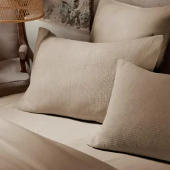 Housse de couette coton nid d'abeille (140 x 200 cm) Eva Ficelle