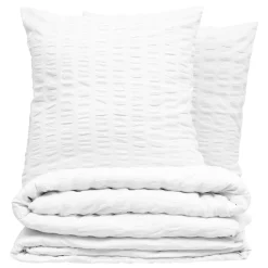 Housse de couette et deux taies polycoton (260 x 240 cm) Irhia Blanche