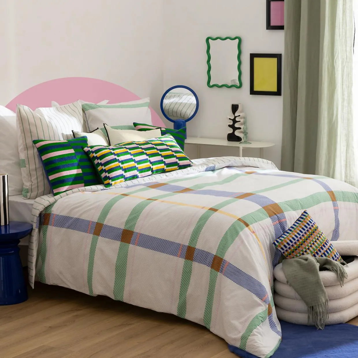 Housse de couette et deux taies coton (240 x 220 cm) Ritchi Multicolore