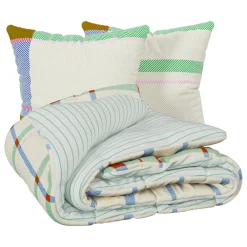 Housse de couette et deux taies coton (240 x 220 cm) Ritchi Multicolore
