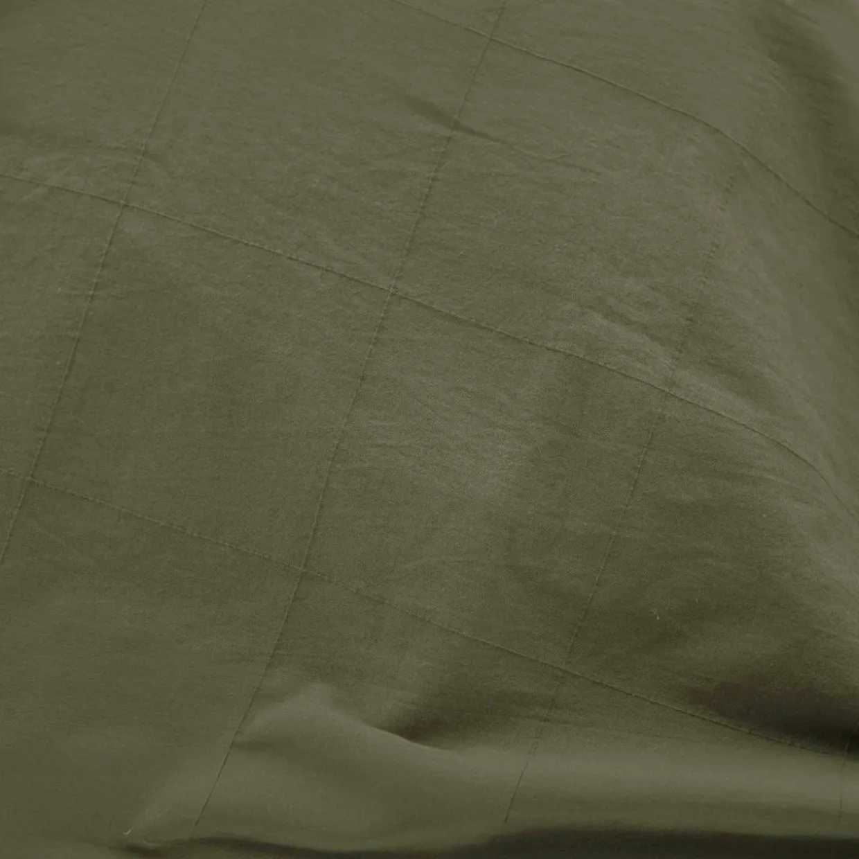 Housse de couette et deux taies d'oreiller coton lavé (260 x 240 cm) Linella Vert sauge