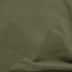 Housse de couette et deux taies d'oreiller coton lavé (240 x 220 cm) Linella Vert sauge