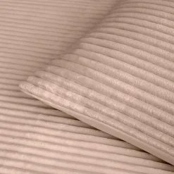 Housse de couette et deux taies d'oreiller flanelle (240 x 220 cm) Veloutea Beige sable