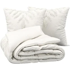 Housse de couette et deux taies coton lavé (240 x 220 cm) Inu Ecru