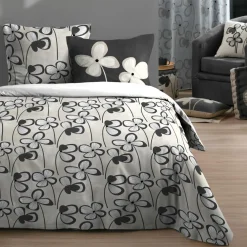 Housse de couette et deux taies d'oreiller en coton (260 x 240 cm) Tilda Gris