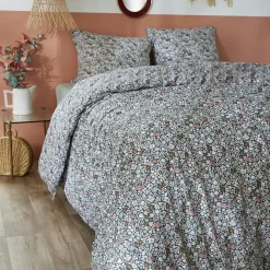 Housse de couette et deux taies coton (200 x 200 cm) Malia Multicolore