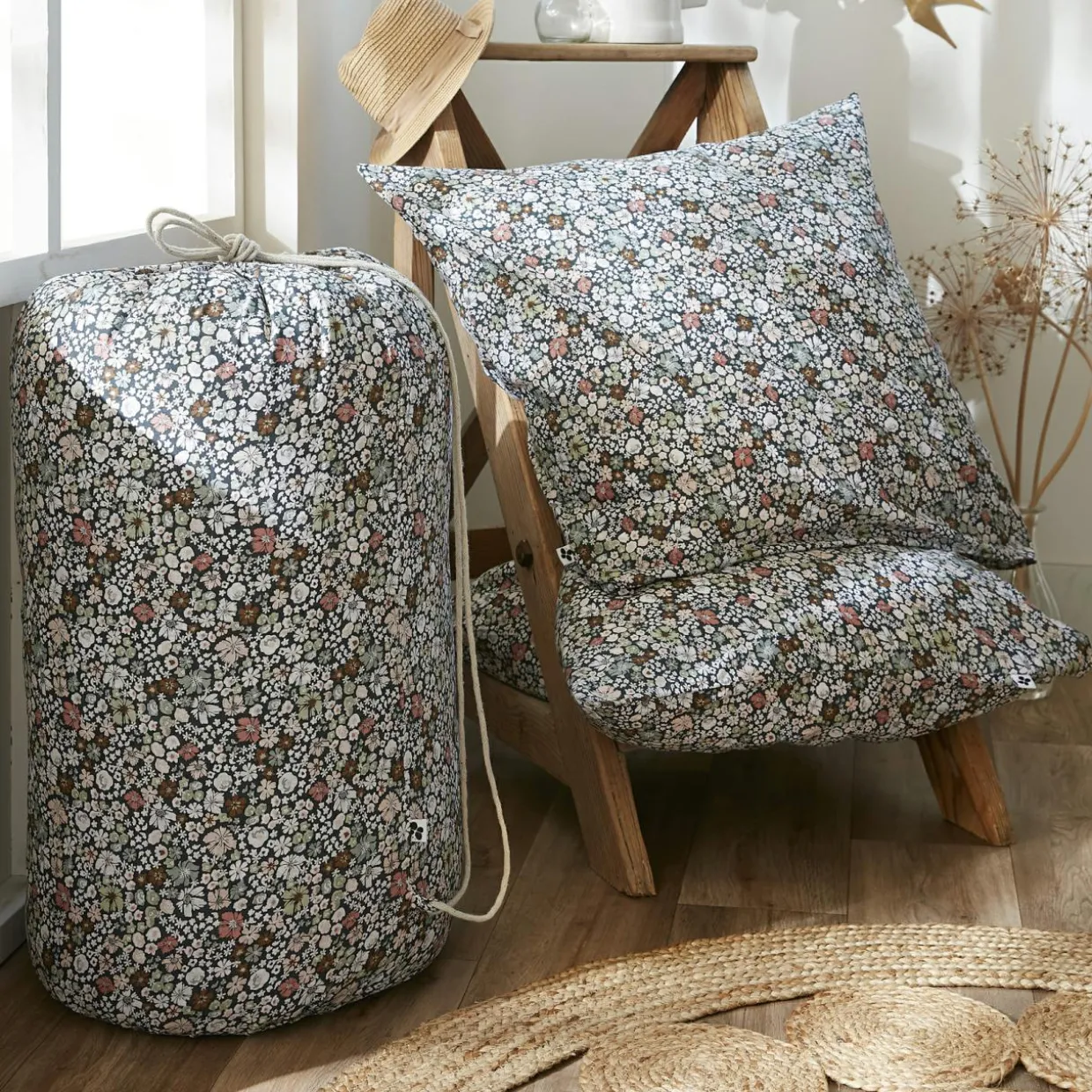 Housse de couette et deux taies coton (200 x 200 cm) Malia Multicolore