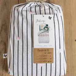 Housse de couette et deux taies enfant coton (240 x 220 cm) Jardinage Multicolore