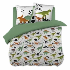 Housse de couette et deux taies enfant coton (240 x 220 cm) Cretace Verte