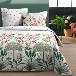 Housse de couette et deux taies d'oreiller en coton (260 x 240 cm) Antillia Multicolore