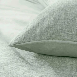 Housse de couette et deux taies d'oreiller coton (260 x 240 cm) Meline Vert sauge