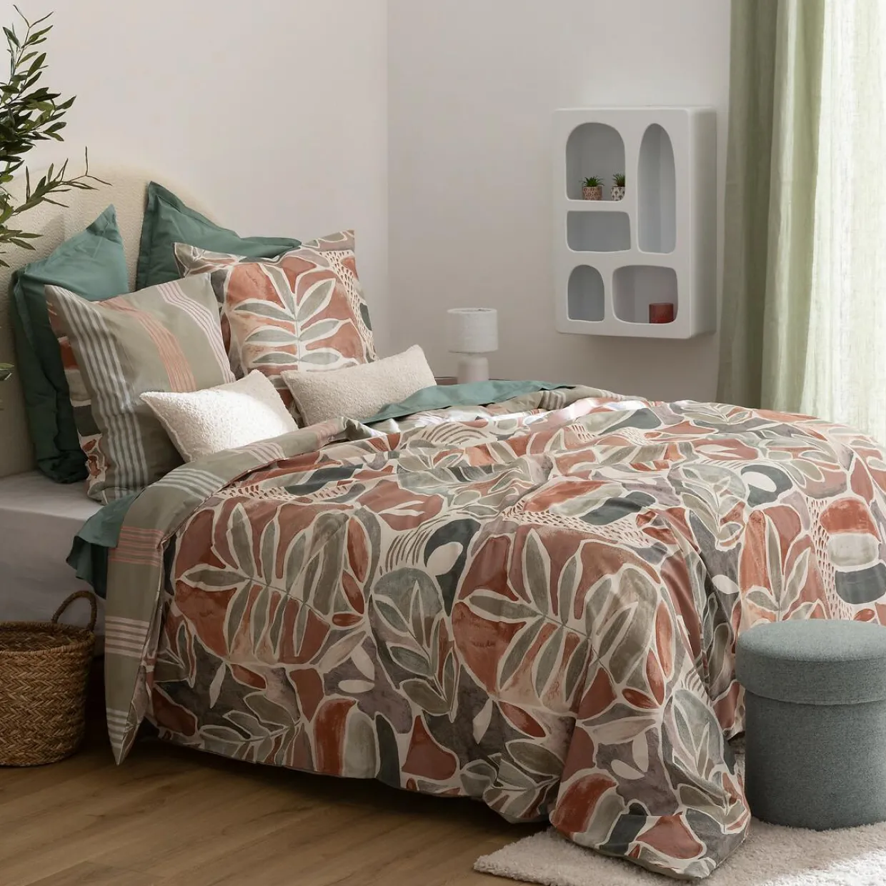 Housse de couette et deux taies coton (240 x 220 cm) Alvaro Multicolore