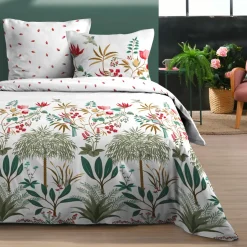 Housse de couette et deux taies d'oreiller en coton (240 x 220 cm) Antillia Multicolore
