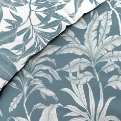 Housse de couette et deux taies d'oreiller en coton (240 x 220 cm) Hera Bleu