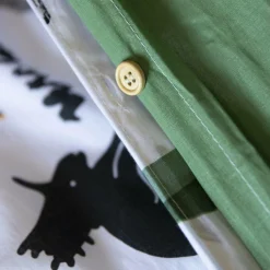 Housse de couette et une taie enfant coton (140 x 200 cm) Cretace Verte