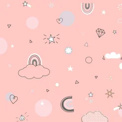 Housse de couette et une taie enfant coton (140 x 200 cm) Licorne Rose