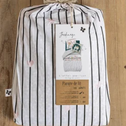 Housse de couette et une taie enfant coton (140 x 200 cm) Jardinage Multicolore