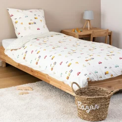 Housse de couette et une taie enfant coton (140 x 200 cm) Voitures Multicolore