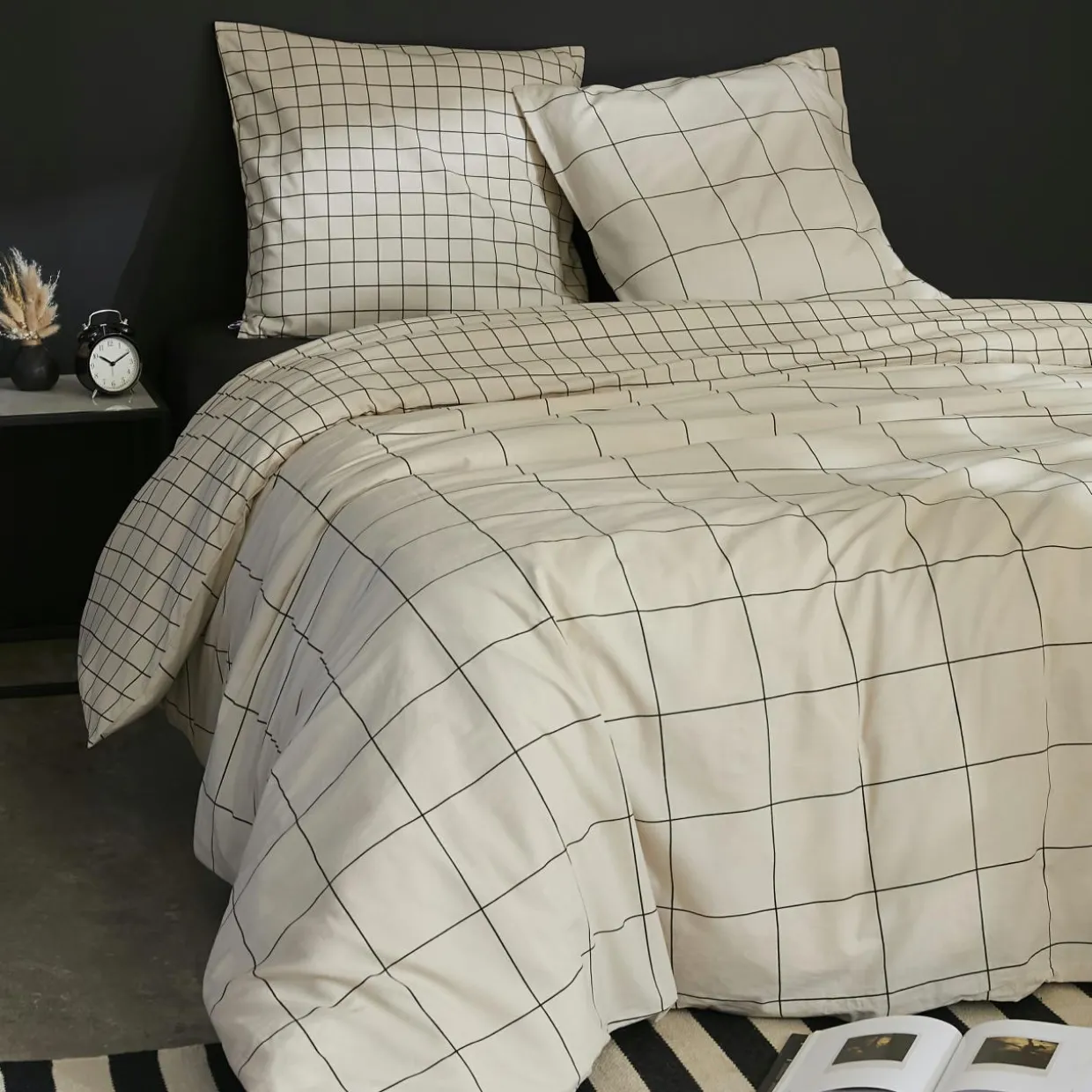 Housse de couette et une taie coton (140 x 200 cm) Carrie Beige