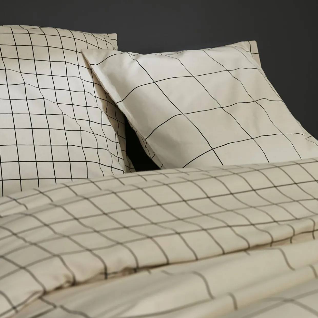 Housse de couette et une taie coton (140 x 200 cm) Carrie Beige