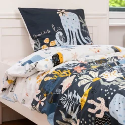Housse de couette et une taie enfant coton (140 x 200 cm) Octopia Multicolore