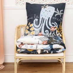 Housse de couette et une taie enfant coton (140 x 200 cm) Octopia Multicolore