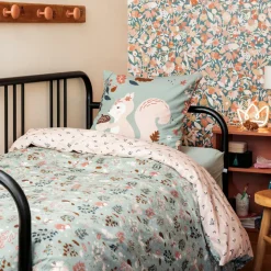 Housse de couette et une taie enfant coton (140 x 200 cm) Tamia Multicolore