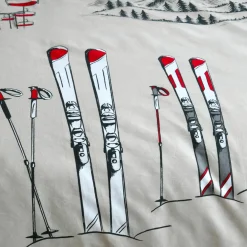 Housse de couette et une taie d'oreiller en coton (140 x 200 cm) Alpes Ecru